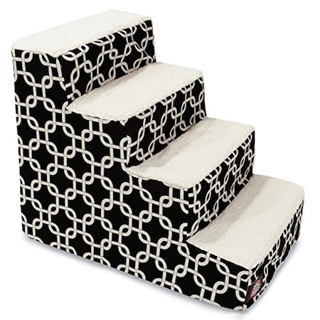 River Soap Co MajesticPet  4 Step Links Sherpa Pet Stairs, Black MA331220